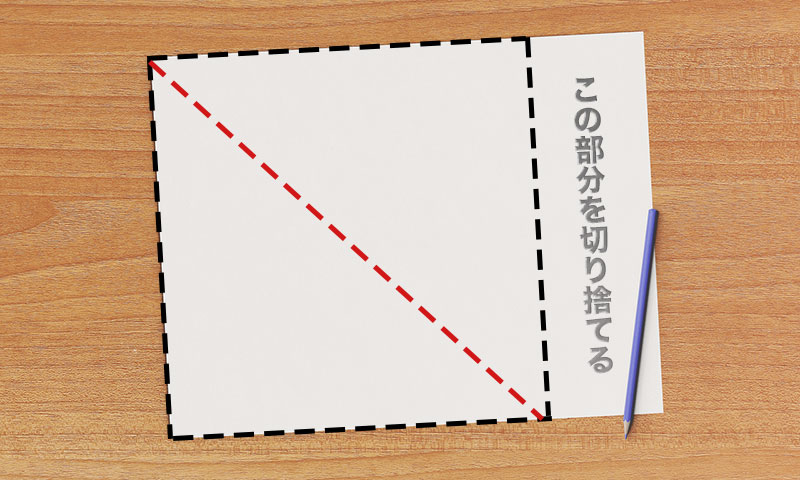 正方形の紙の作り方